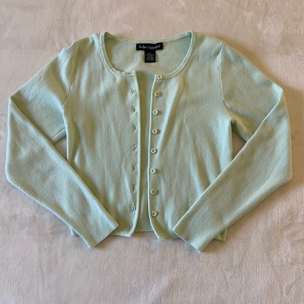 Light green cardigan